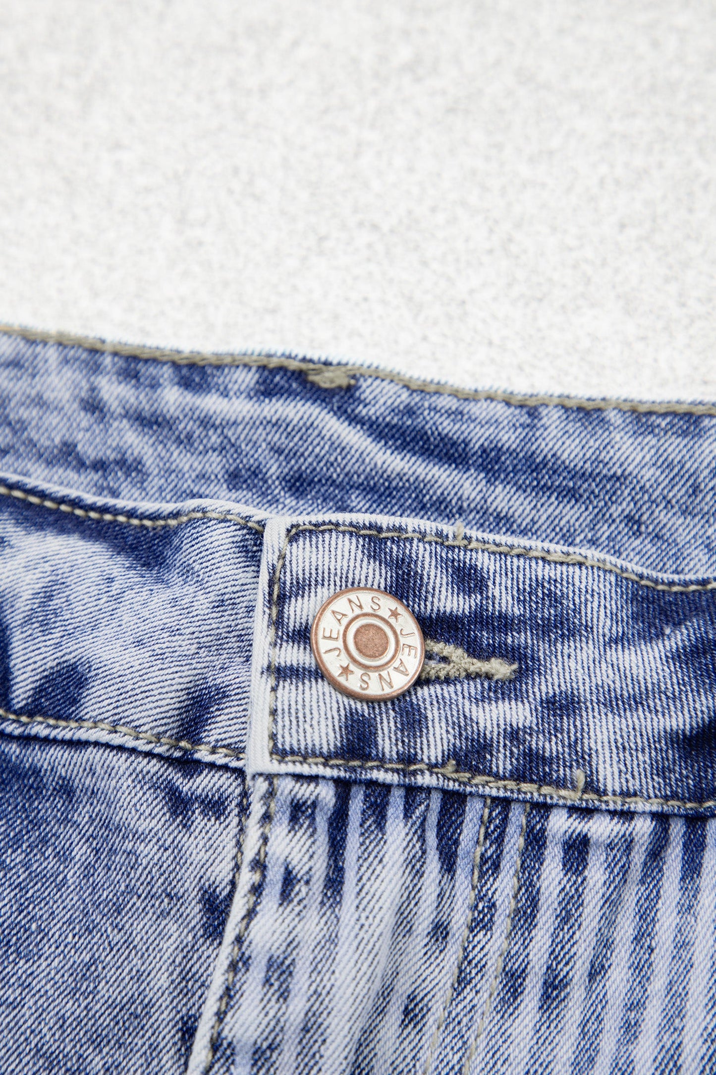 Stripe Denim Paisley Patchwork Raw Hem Shorts