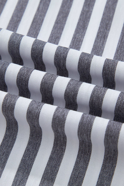 Stripe Shirred High Waist Wide Leg Pants