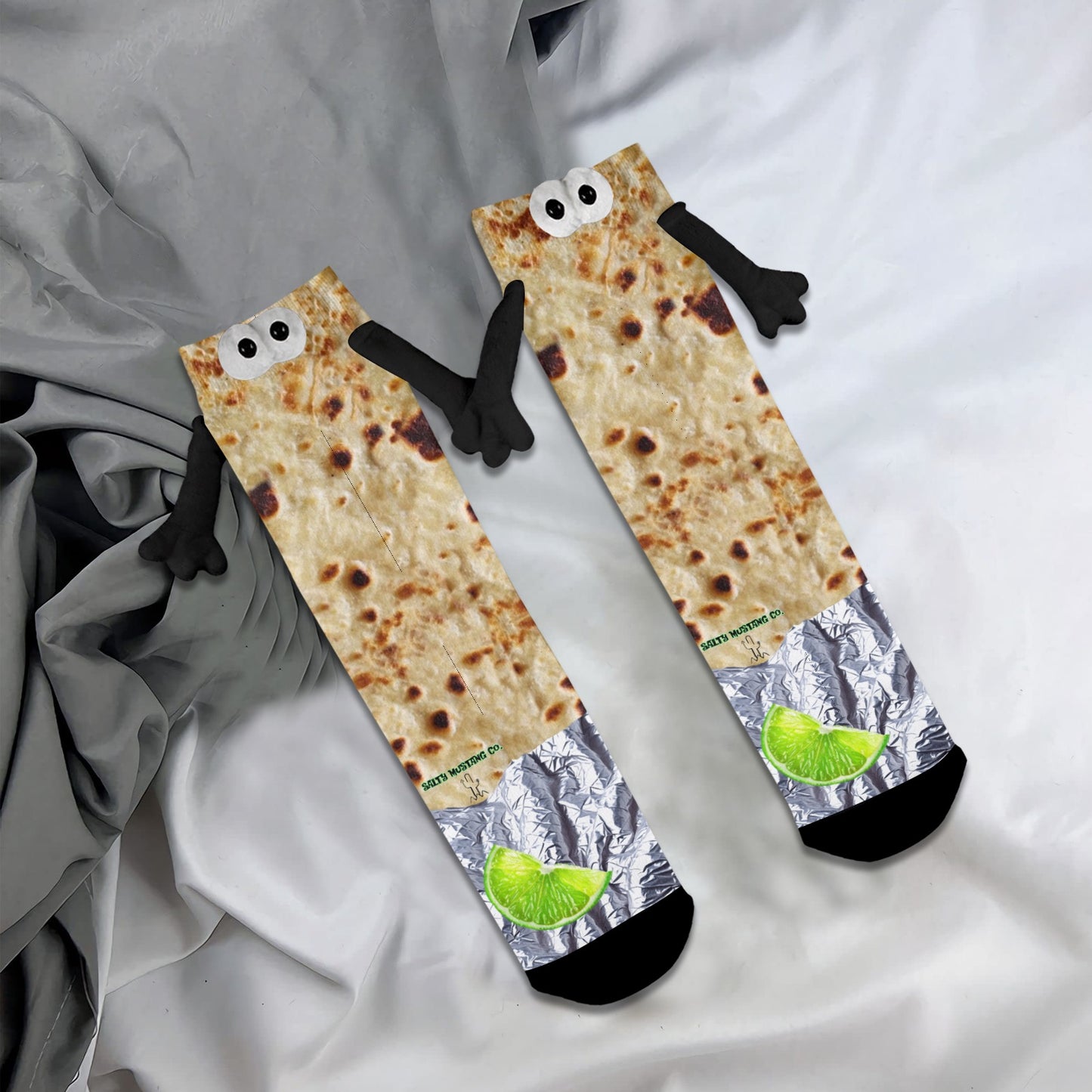 Tortilla & Lime Burrito Holding Hands Socks (Women)