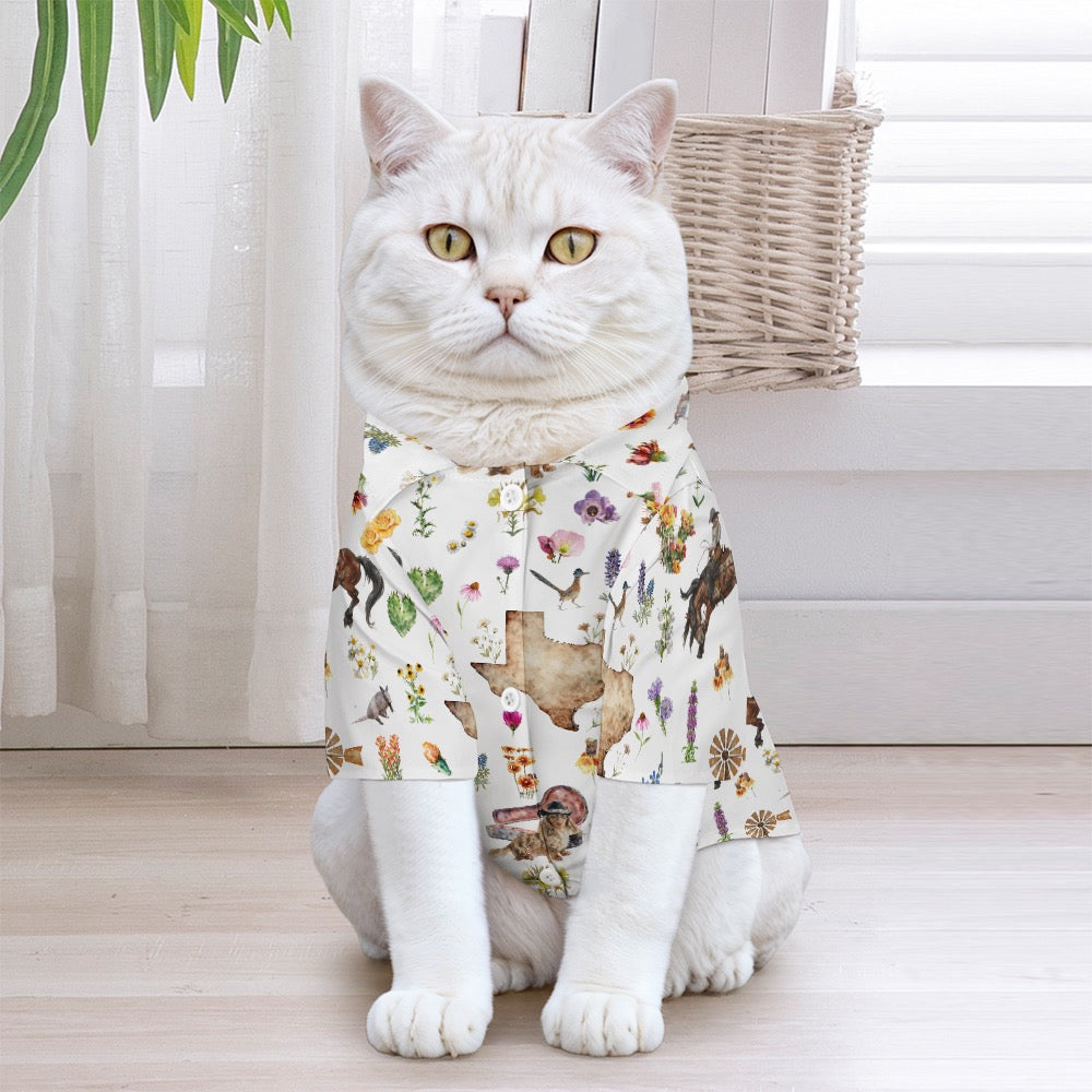Spring Time In Texas Button Down Pet Shirt