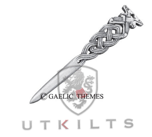 Kilt Pin – Inverloch, Book of Kells, Dragons Antique Silver
