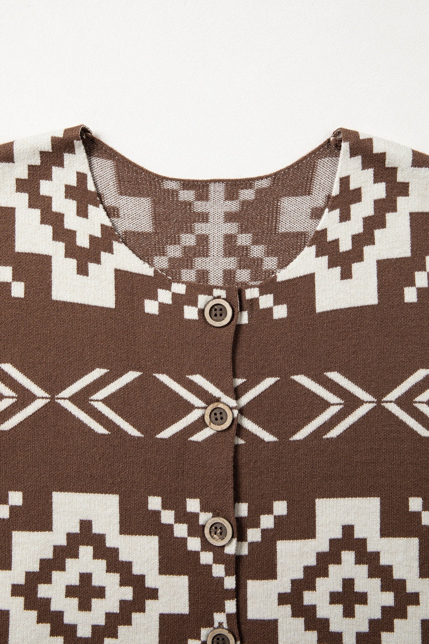 Southwestern Aztec Buttoned Sweater Vest
