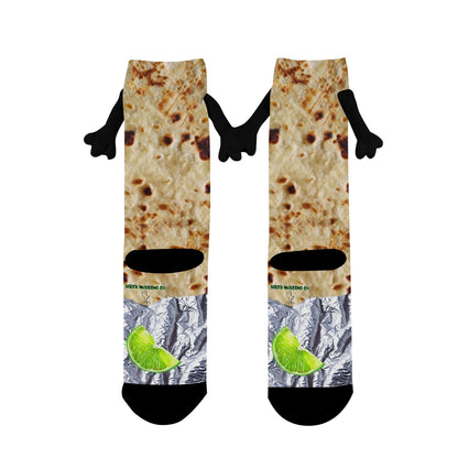 Tortilla & Lime Burrito Holding Hands Socks (Women)