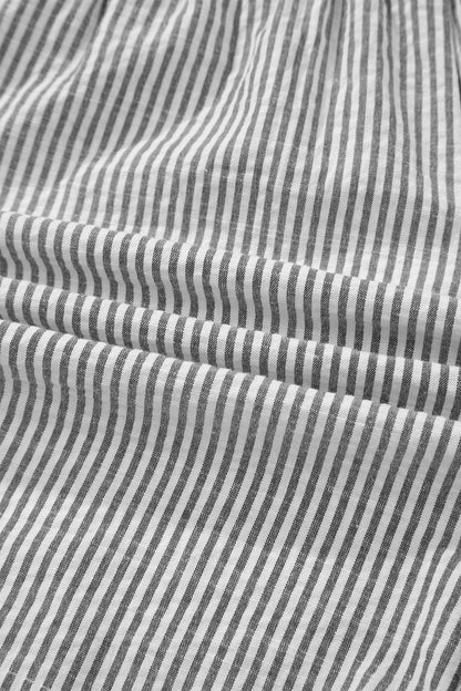 Stripe Lace-Up Elastic Waist Pocketed Shorts