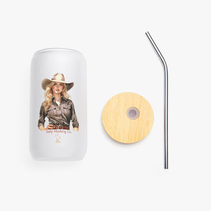 Alpine Cowgirl Frosted Glass Cup