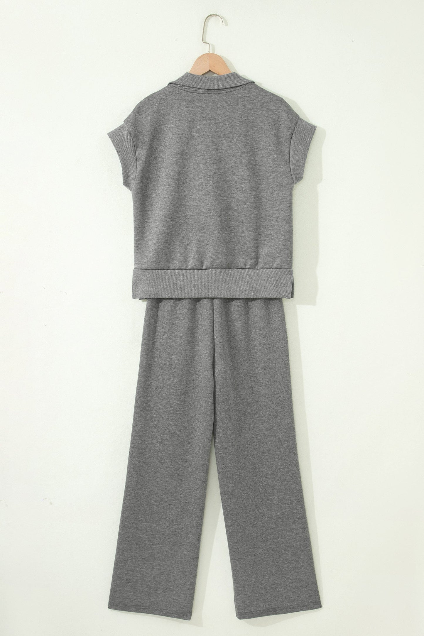 Half Zip Polo Tee & High Waist Pant Set