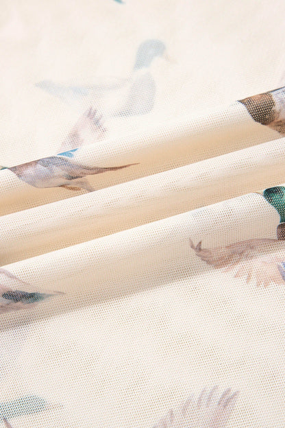 Sheer Mallard Mesh Short Sleeve Top