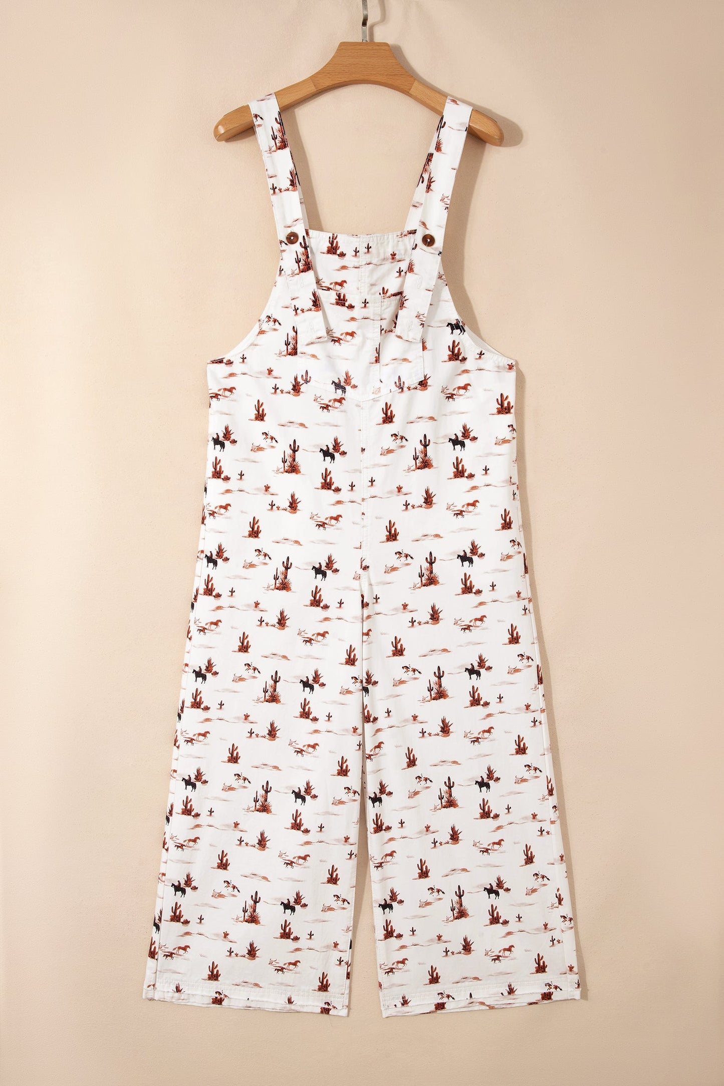 Western Adjustable Buttoned Strap Dungaree Jumpsuit