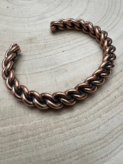 Elaine Tahe Navajo Copper Bracelet — Slim 5/16" Wide (Fits Up to 6 7/8" Wrist)