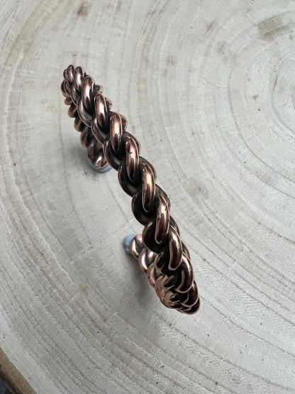 Elaine Tahe Navajo Copper Bracelet — Slim 5/16" Wide (Fits Up to 6 7/8" Wrist)
