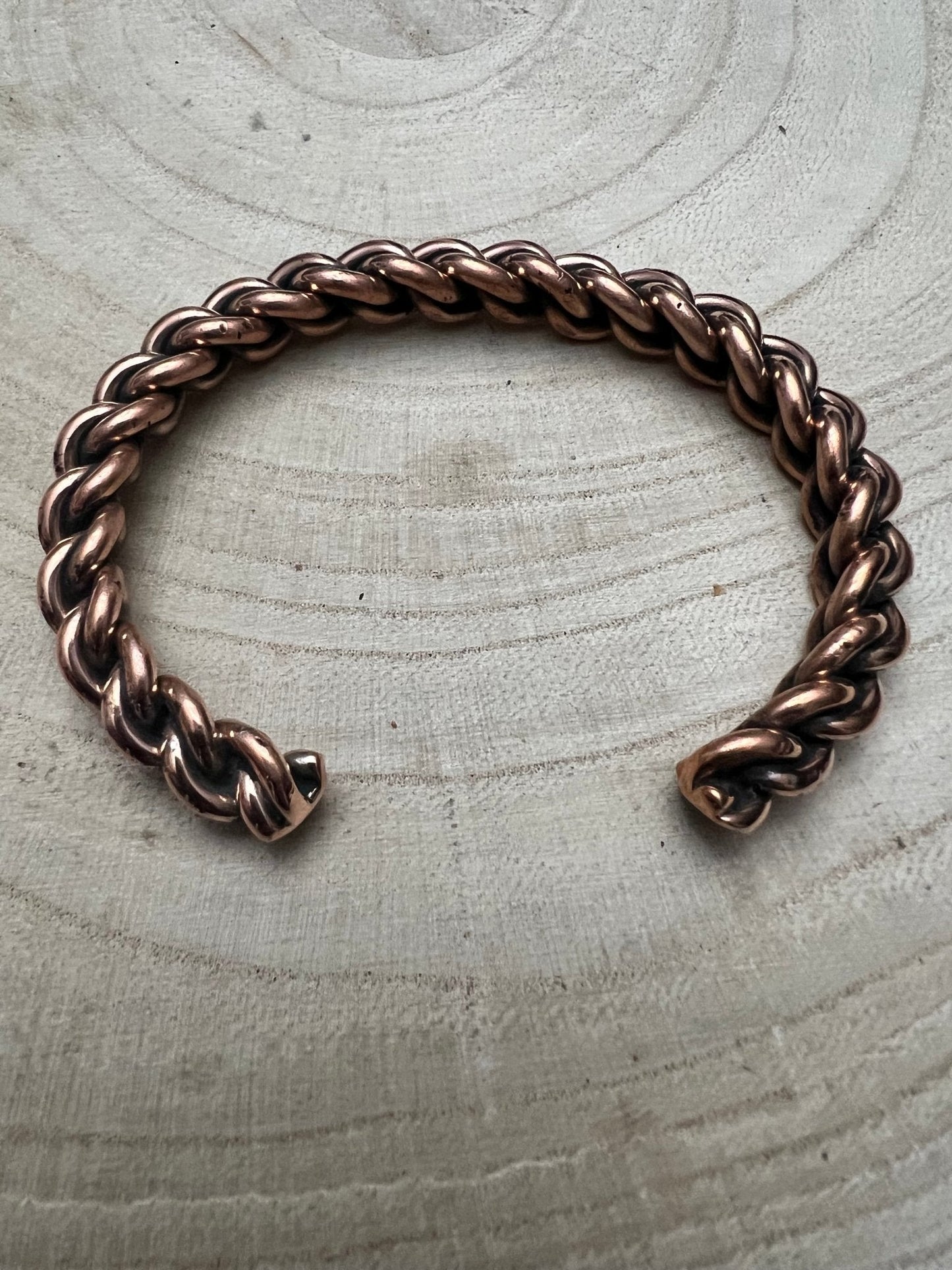 Elaine Tahe Navajo Copper Bracelet — Slim 5/16" Wide (Fits Up to 6 7/8" Wrist)