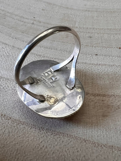Ernest Hawthorne Navajo Spiny Oyster & Sterling Silver Ring — Size 7.5