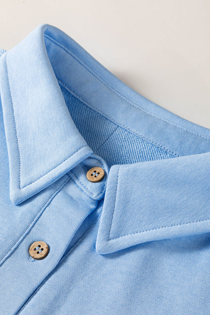 Plus Size Solid Polo Tee & Elastic Waist Shorts