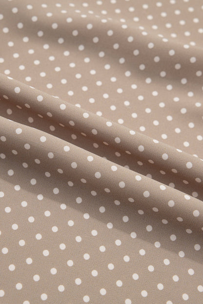 Polka Dot Cuffed Short Sleeve Buttoned Shirt