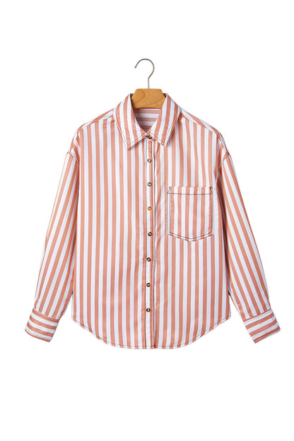 Western Stripe Button Down Long Sleeve Shirt