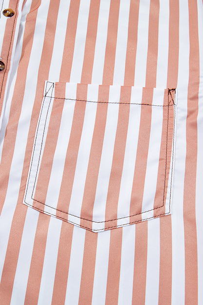 Western Stripe Button Down Long Sleeve Shirt