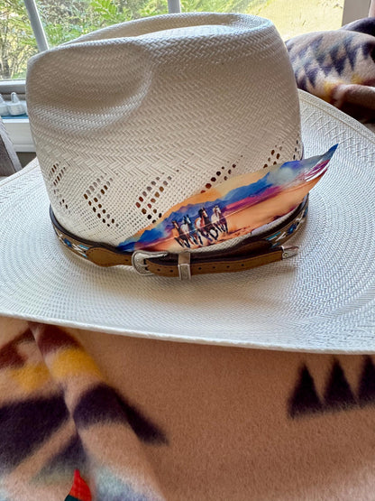 Watercolor Horses Hat Feather