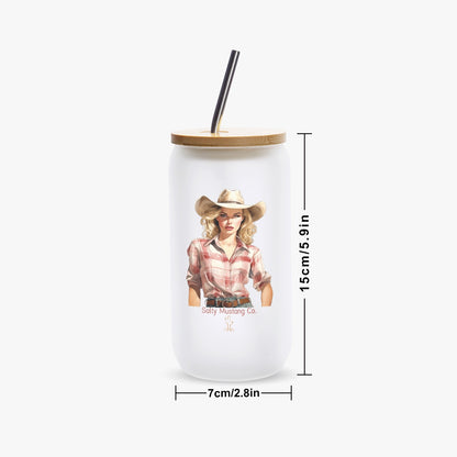 Brewster County Cowgirl Frosted Glass Cup