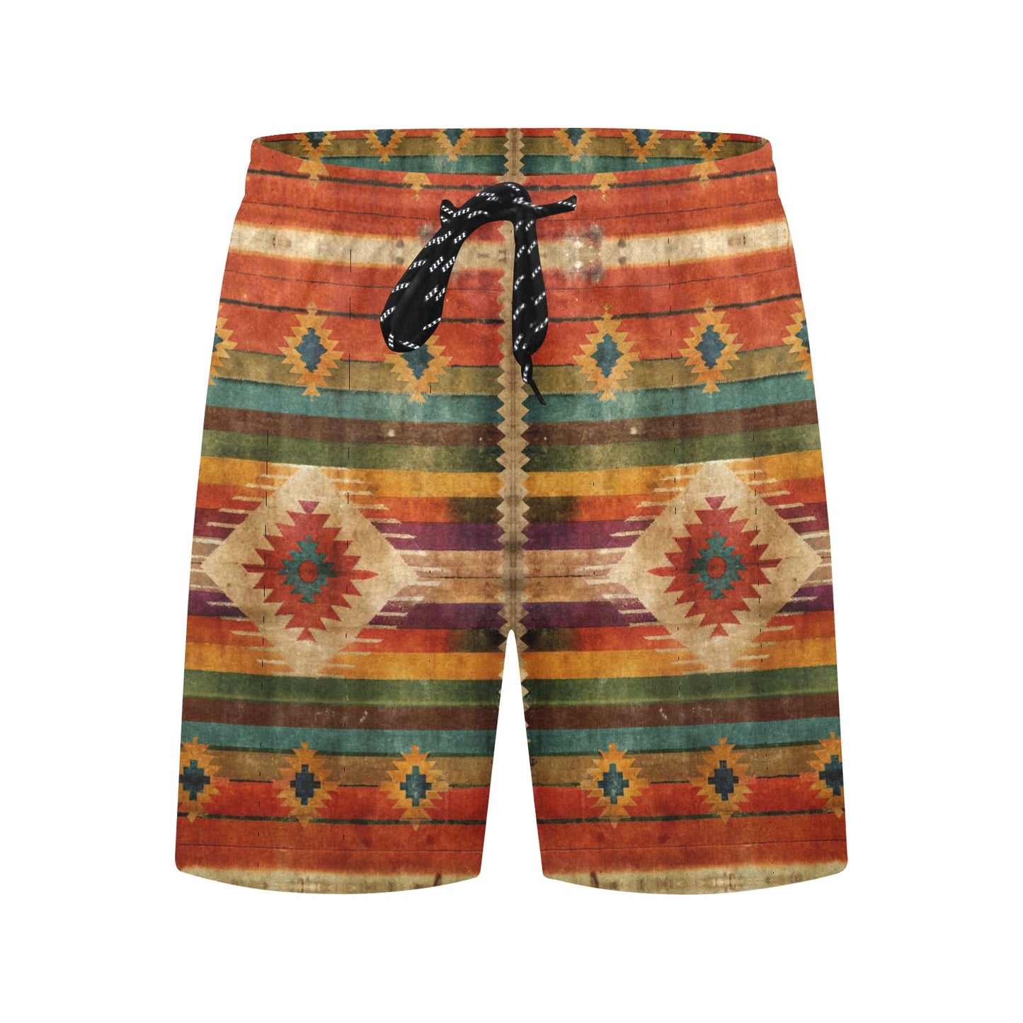 Rustic Native Serape Mid-Length Beach Shorts