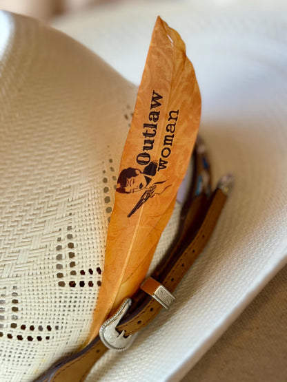 Outlaw Woman Western Hat Feather