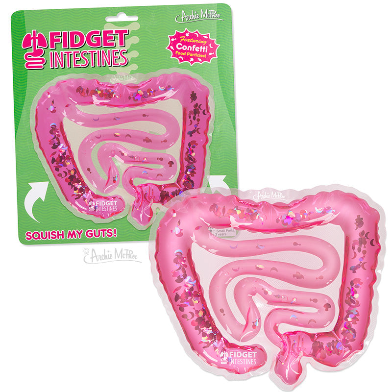 Fidget Intestines 🤏 – Squishy Liquid-Filled Gut Gag Toy with Food Confetti 💦