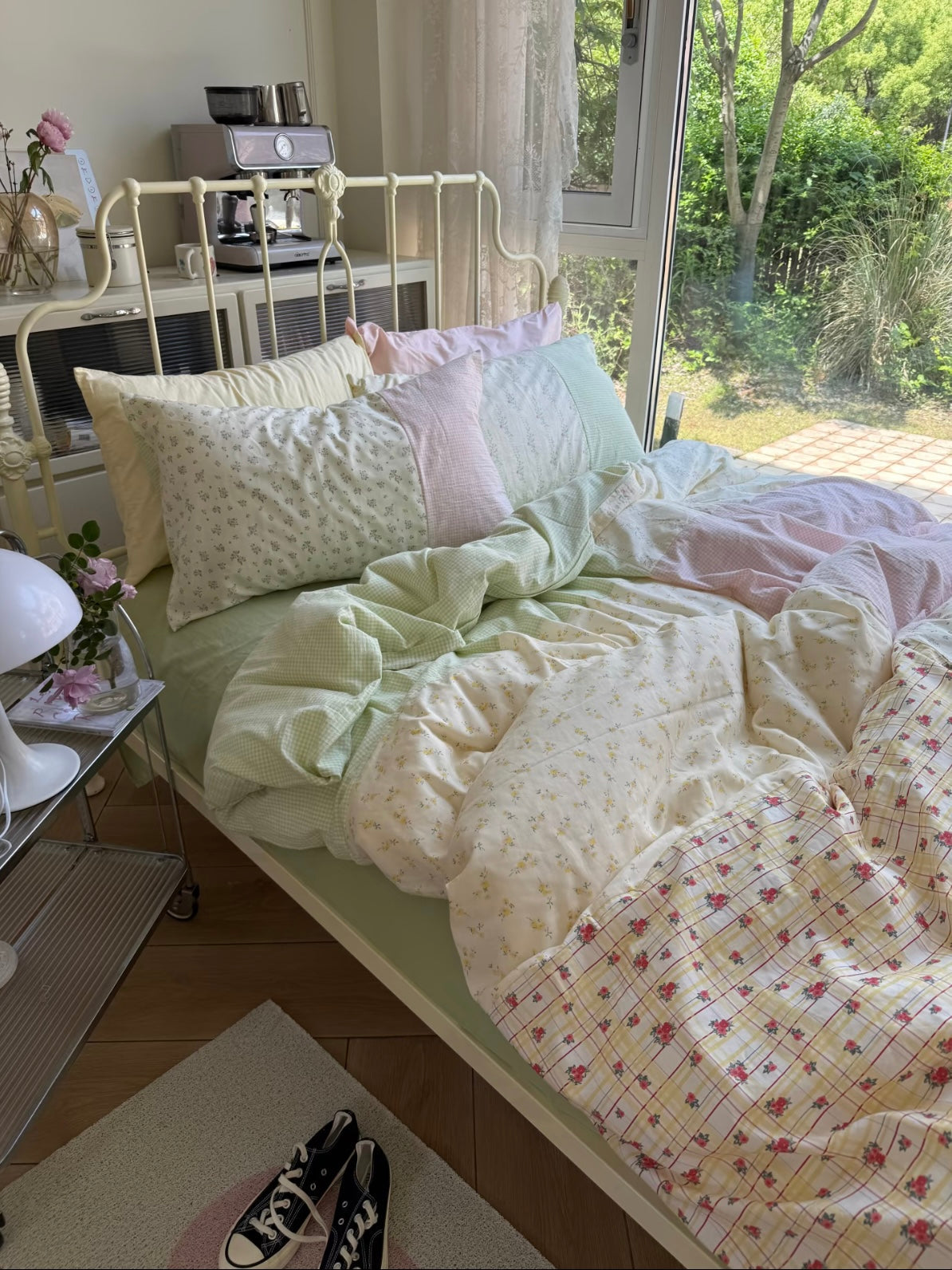 Spring Green Floral Duvet Cover Set