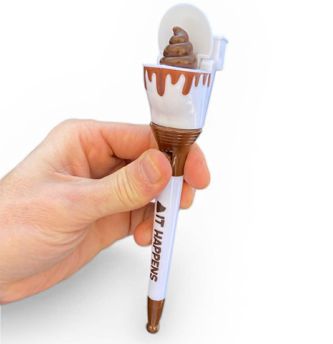🚽 Toilet Poop Pen – Pop-Up Poo Emoji Gag Gift