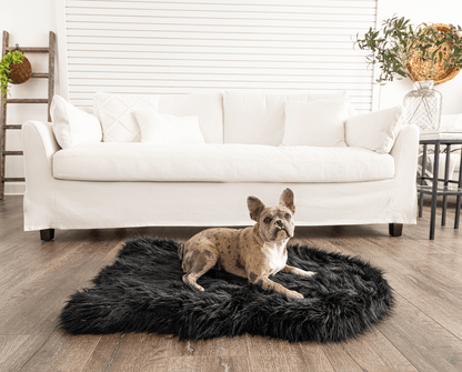PupRug by Paw.com®  Faux Fur Orthopedic Dog Bed - Curve Midnight Black