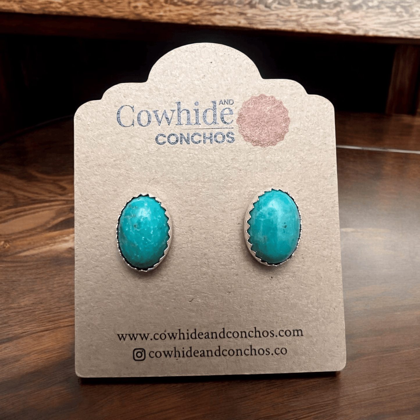 Genuine Thunder Creek Turquoise Sterling Silver Post Earrings — 10×14mm (Native-Style)