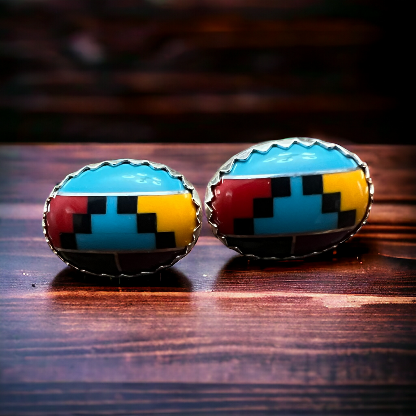 Genuine Thunder Creek Turquoise Sterling Silver Post Earrings — 10×14mm (Native-Style)