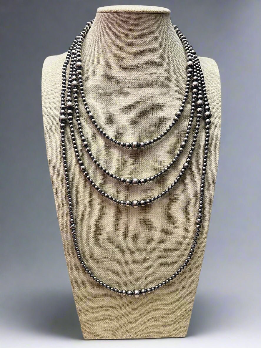 Graduated Sterling Pearl Necklace — 22 inch (4-5-6-8mm)