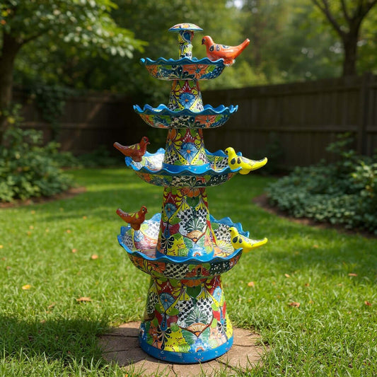 Grand Talavera Garden Fountain | Handmade Mexican Art
