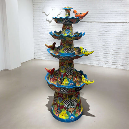 Grand Talavera Garden Fountain | Handmade Mexican Art