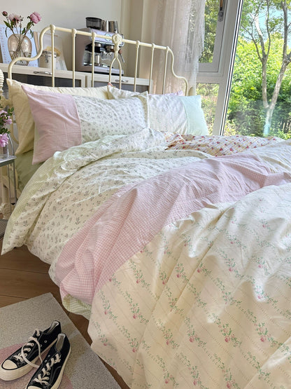 Spring Green Floral Duvet Cover Set