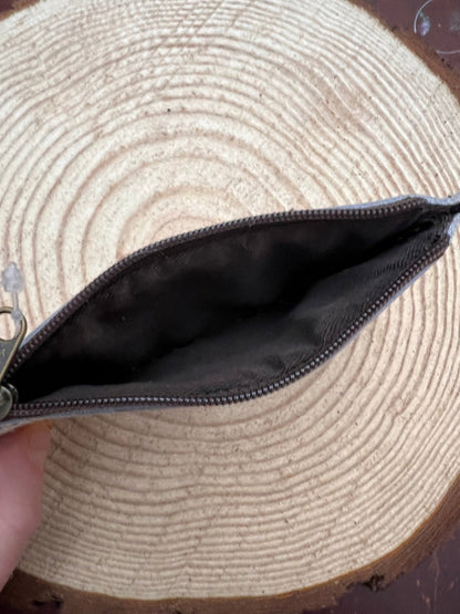 Western Hair-on-Hide Coin Purse — Brown & White Cowhide Mini Accessory