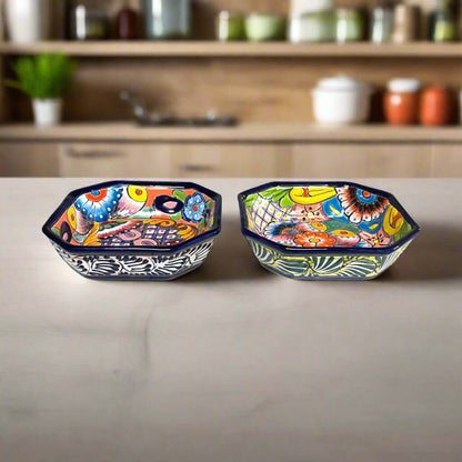 6.5" Square Talavera Bowl | Hand-Painted Mexican Dinnerware