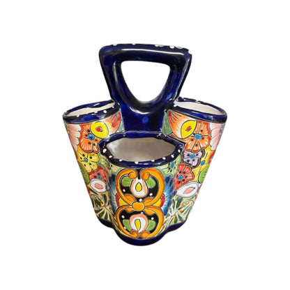 Talavera Utensil Holder | Hand-Painted Mexican Kitchen Organizer