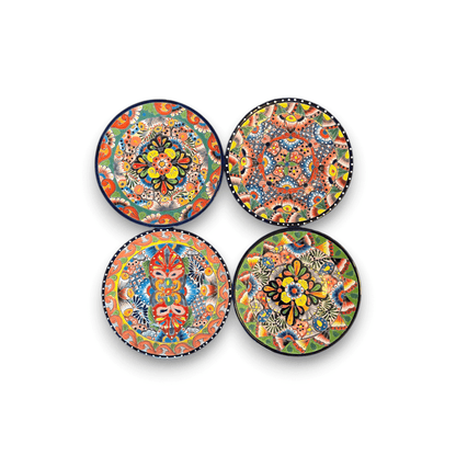 Colorful Talavera Dinnerware Set | 12-Piece Plate Set