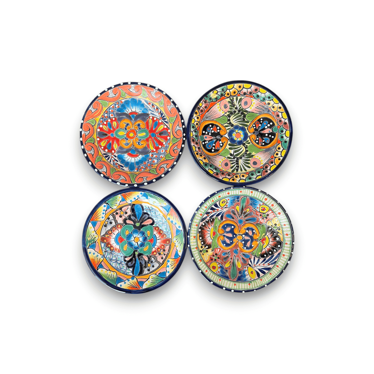 Colorful Talavera Dinnerware Set | 12-Piece Plate Set