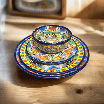 Handmade Talavera 32-Piece Dinnerware Set | Mexican Pottery for 8