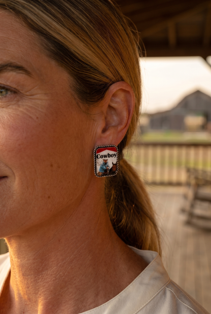 Western Cowboy Cigarette Fashion Earrings — Petite 1" Western Statement