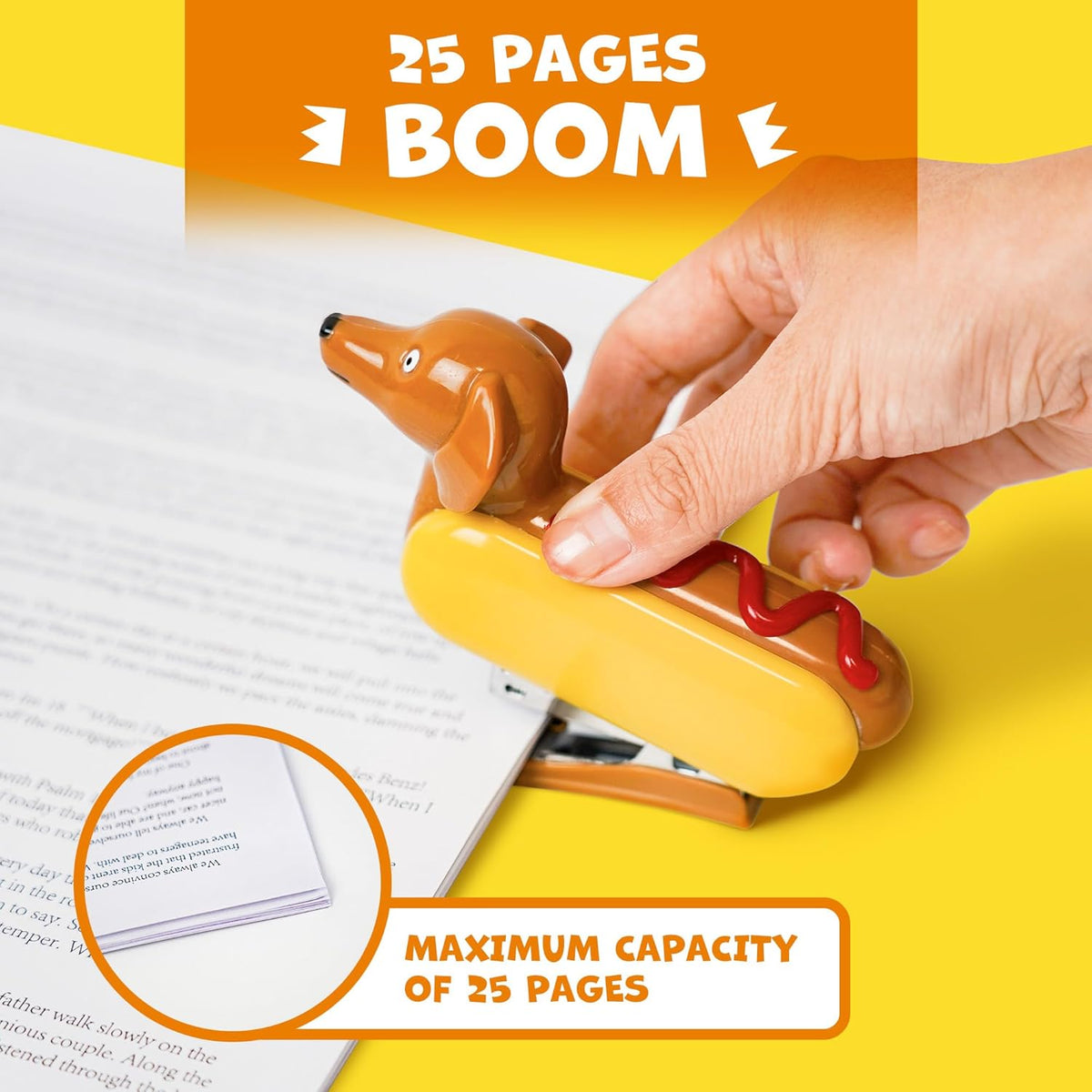Hotdog Stapler Funny Novelty Office Desk Gag Gift w/ 1000 Staples  & Remover🌭📎