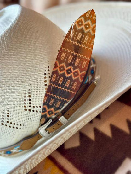 Faded Southwestern Western Hat Feather