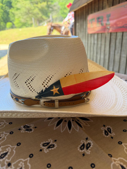 Texas Flag Western Hat Feather