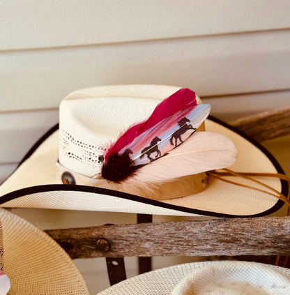 Purple Wild Sunset Horses Hat feather