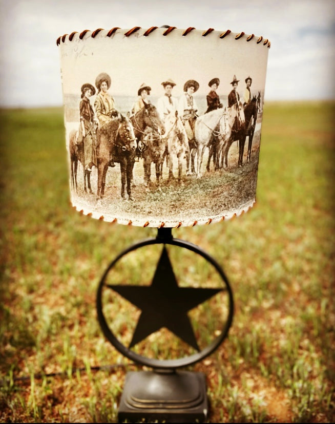 101 Ranch Cowboys and Cowgirls Lampshade Large 14 inch
