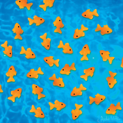 🐟 Itty Bitty GOLDFISH (Bag of 10) Figurines | Mini Vinyl Fish - Archie McPhee