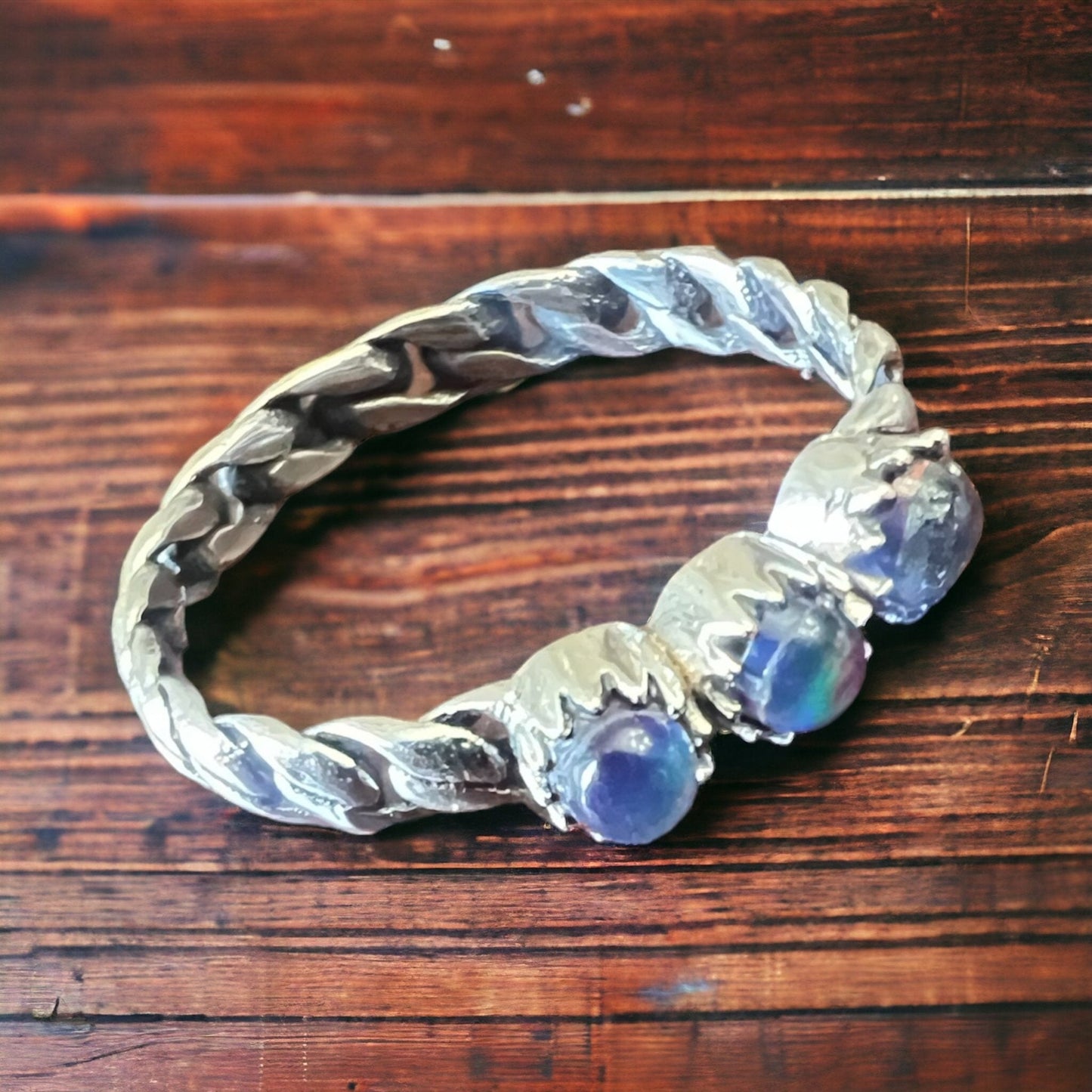 Lux Aurora Opal Sterling Silver Stacker Ring — Western Layering