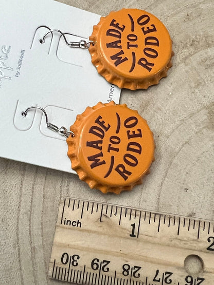 Made to Rodeo Beer Cap Western Earrings — Playful Rodeo Statement