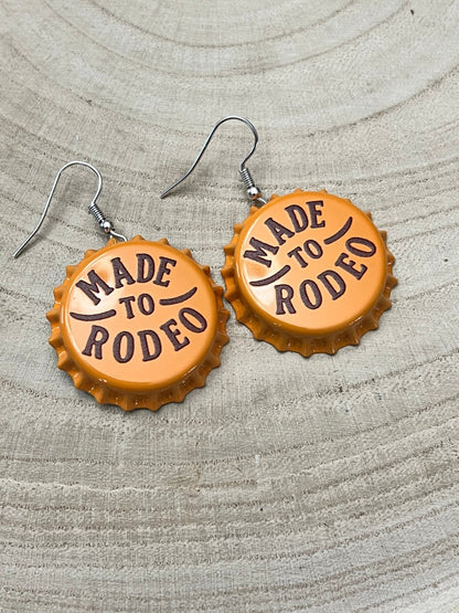 Made to Rodeo Beer Cap Western Earrings — Playful Rodeo Statement